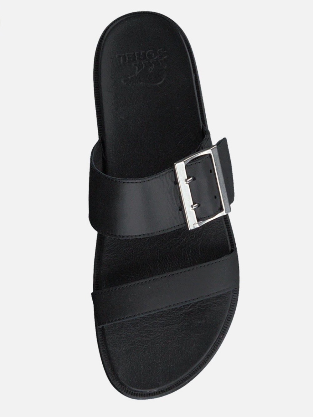 Sorel Roaming Buckle Slide Sandals Black Leather 8.5 Classic Travel Minimal